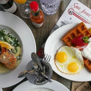 Waffle Combo, Salmon