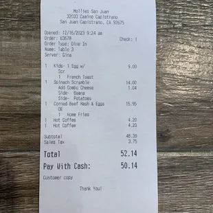 Not too bad $$ for two adults and a kid