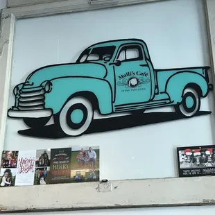 an old blue truck