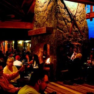 Mouthwatering outdoor dining on the patio at Molly's... Arizona's 2nd largest outdoor fireplace, and a view of Greer Meadow!
