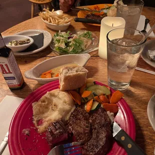 Half a ribeye, half a filet mignon