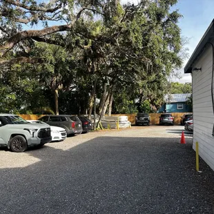 Parking lot. Additional perking across the street.