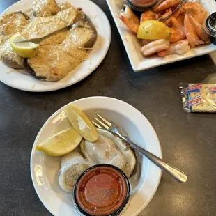 Stuffed Mushrooms, U-Peel Shrimp, One &amp; Only Oyster