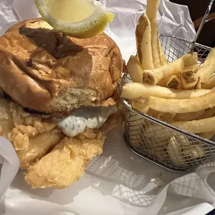 Fish fillet and fries