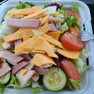 My salad with kraft singles as the cheese instead of shredded cheese