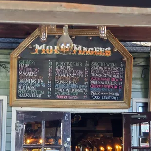 Beer menu