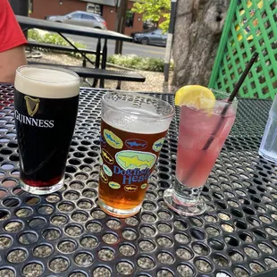 Guinness Fat Tire and a Tito's lemonade