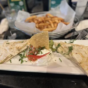 Cheese Quesadilla and French fries