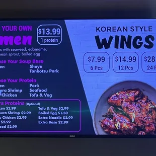 a menu for a restaurant