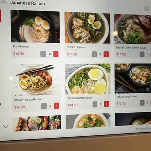 menu, ramen and noodles