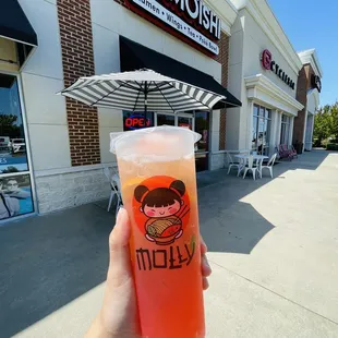 Lychee Rose with Strawberry popping boba