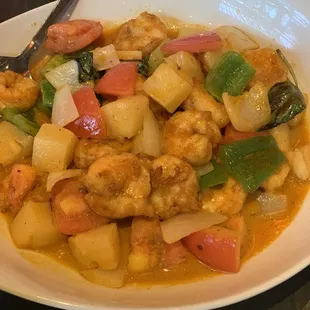 Pineapple Curry Shrimp