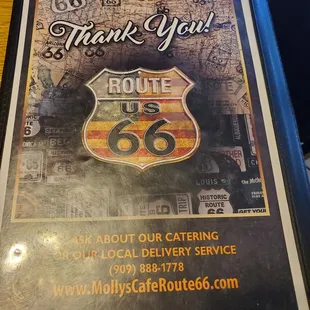 Menu cover