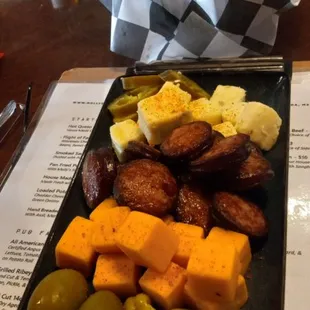 Sausage and cheese plate