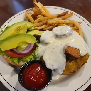 Molly's Choice: Fried pickles, Avocado, Ranch, house-smoked cheddar.