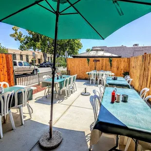 Additional dining area out back.