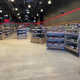 the inside of a liquor store