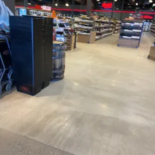 a grocery store with carts and carts