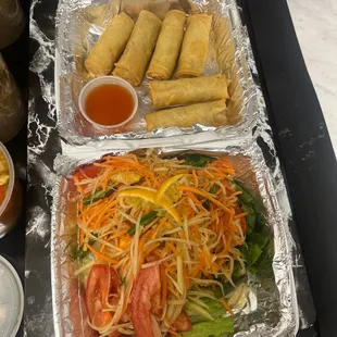 Veggie Rolls and Green Papaya Salad