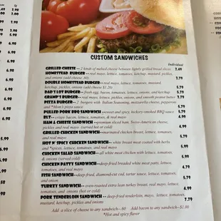 menu, burgers