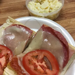 Hot Italian and potato salad