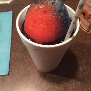a close up of a frozen drink
