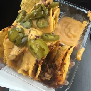 a container of nachos