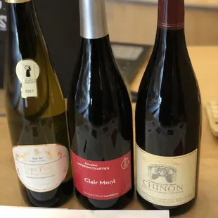 three bottles of wine