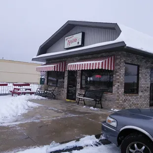 a car parked outside