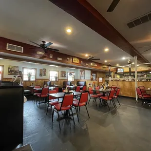 the inside of a restaurant