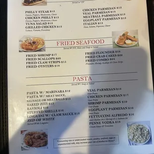 Lunch menu