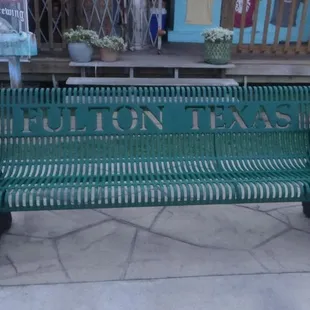 Bench on pier at Fulton Beach.
