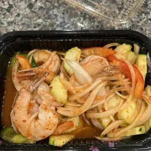 Beef salad substitute shrimp