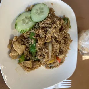 Basil Thai rice with chicken