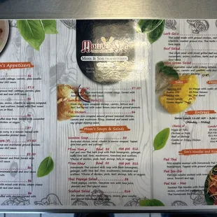 Menu front