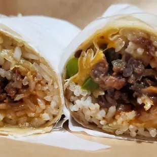 Beef Burrito w/ hot sauce