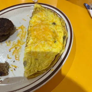 Sausage cheese omelet