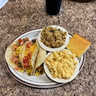 Plain but ok tacos- decent sides...