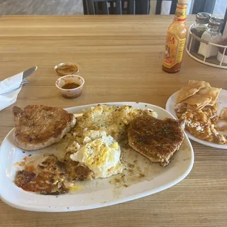 Pork Chops and Eggs Plate