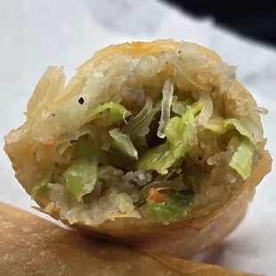 Inside an egg roll