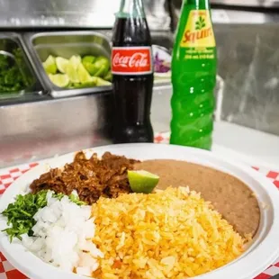 a plate of mexican food