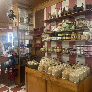 Super cute jars of popcorn and jams!