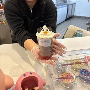 Presenting my son with his Oreo bro smoothie