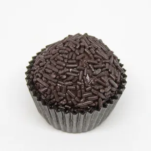 Traditional dark chocolate Brigadeiro with chocolate sprinkles. Made with 70% Mānoa Chocolate Hawai`i.