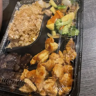 Chicken and steak hibachi