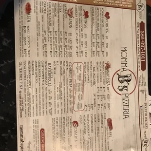 Current menu