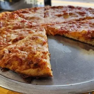 a pizza on a pan