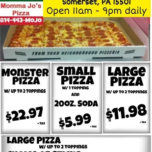 a large pizza in a box