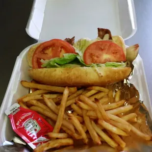 Steak hoagies with French fries