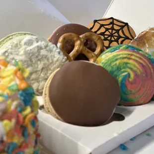 a variety of donuts